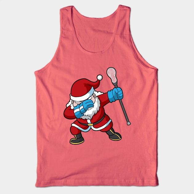 Lacrosse Lax Dabbing Santa Claus Christmas Tank Top by E